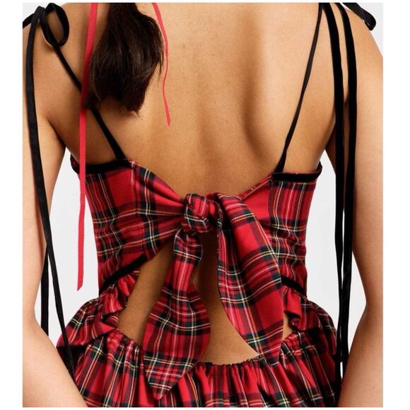 Eliza Faulkner Tessa Dress Red Plaid Size Medium - Picture 3 of 8